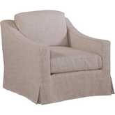 Dunne Slipcovered Swivel Chair in Floris Linen Performance Fabric
